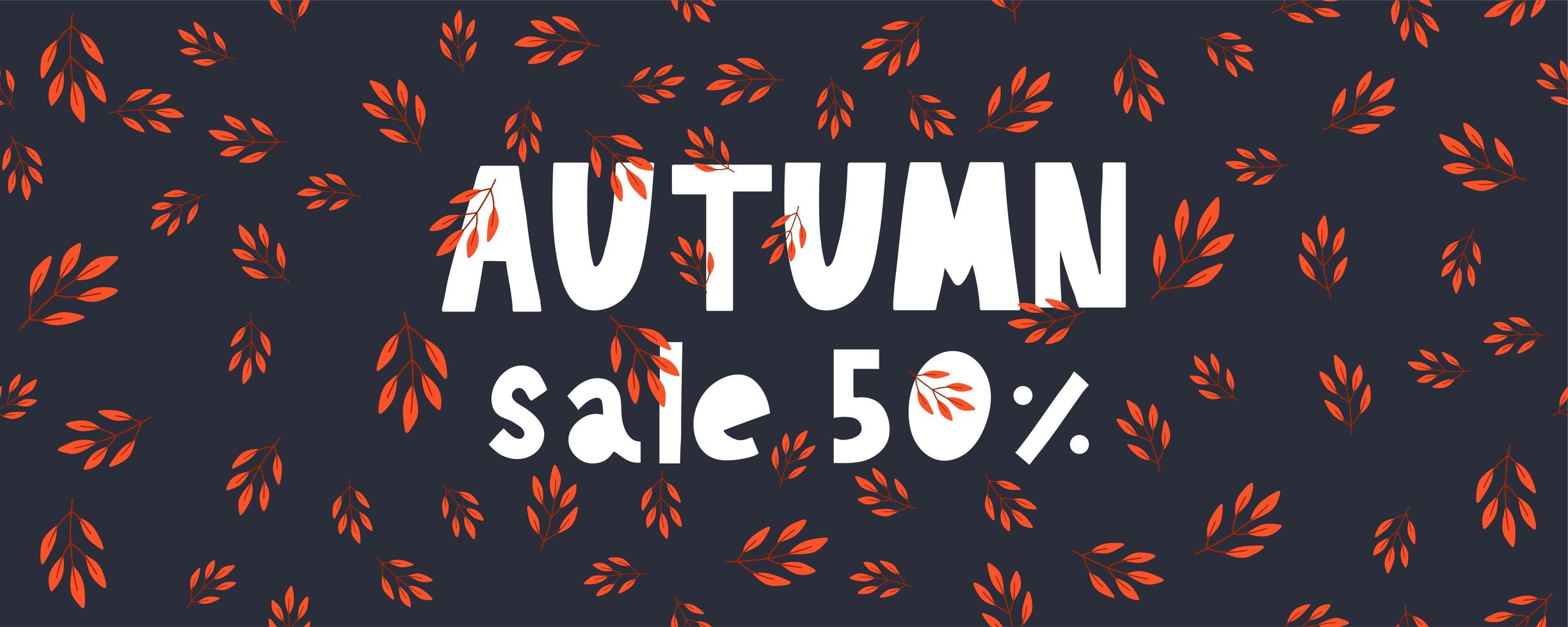 Autumn illustration, banner, sale vector, fall, lettering, card vector