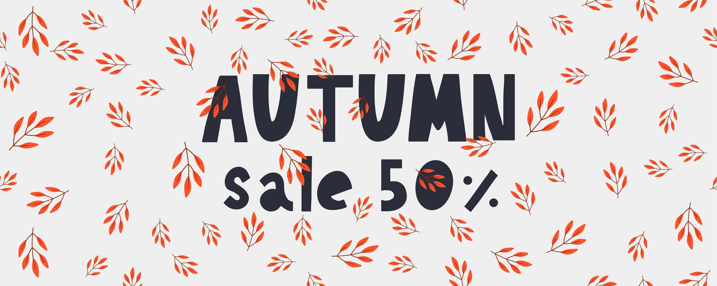 Autumn illustration, banner, sale vector, fall, lettering, card vector