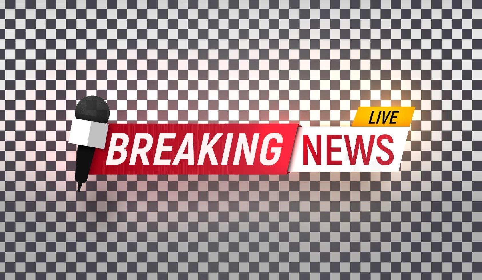 Isolated vector heading of Breaking news. Template title bar of news