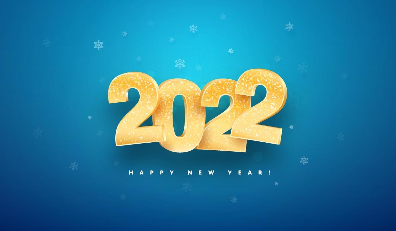 2022 Happy new year celebration vector illustration.