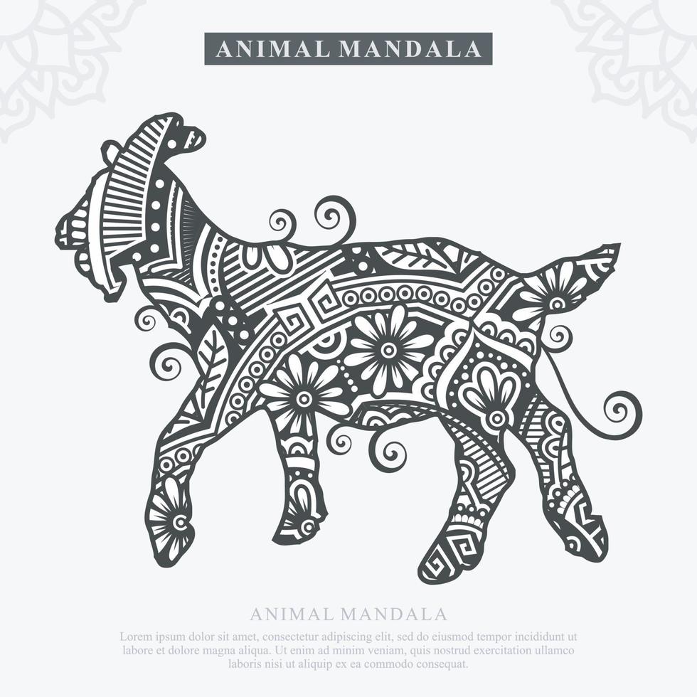 vector de mandala de animales de granja. elementos decorativos vintage.