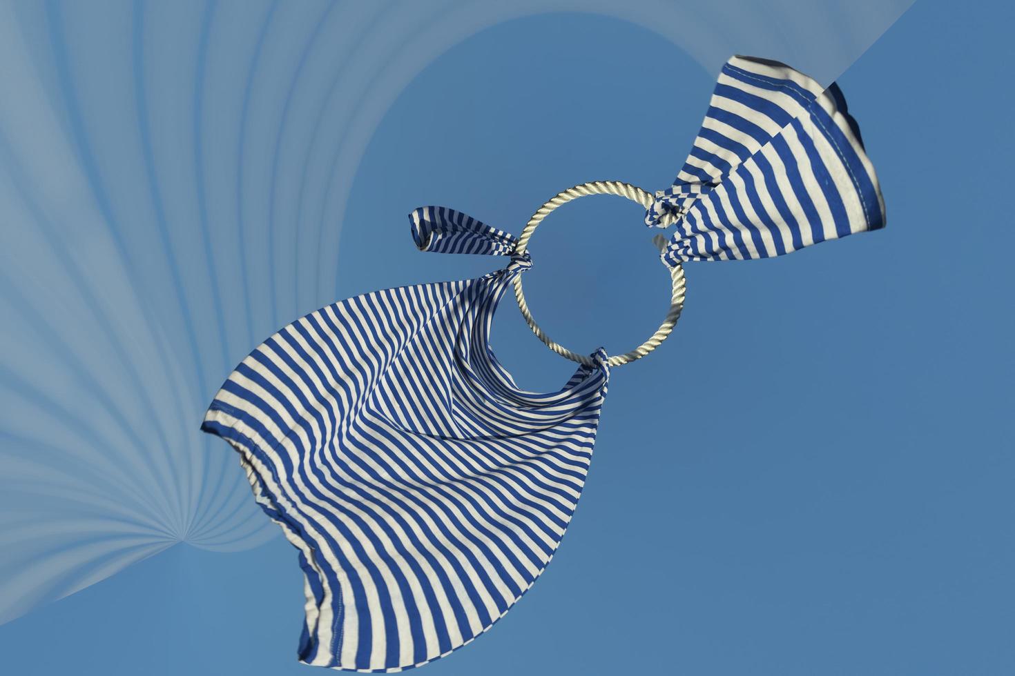 Abstract background with Navy vest on blue sky background photo
