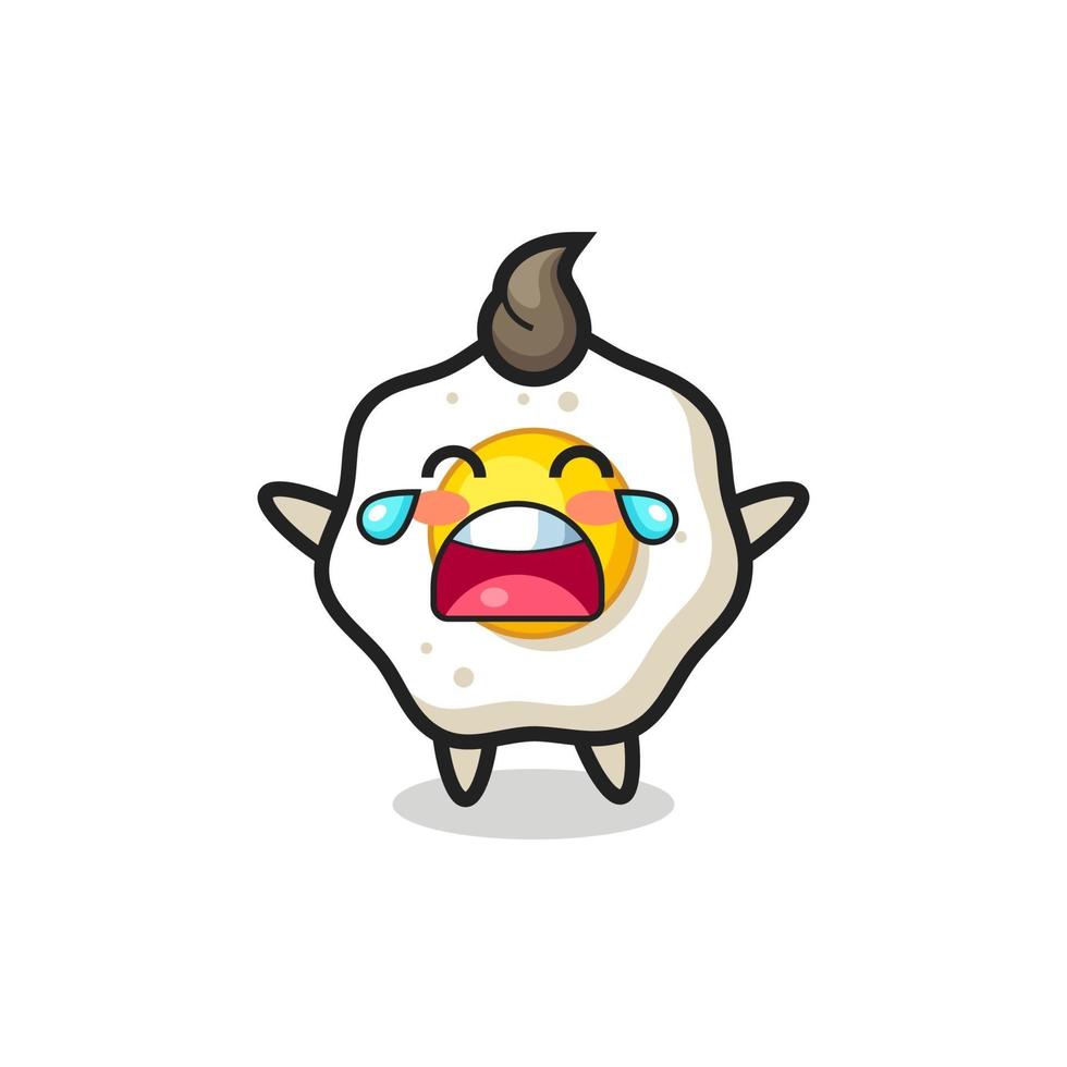 the illustration of crying fried egg cute baby vector