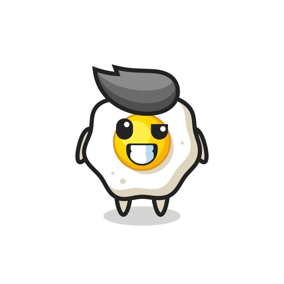 cute fried egg mascot with an optimistic face vector