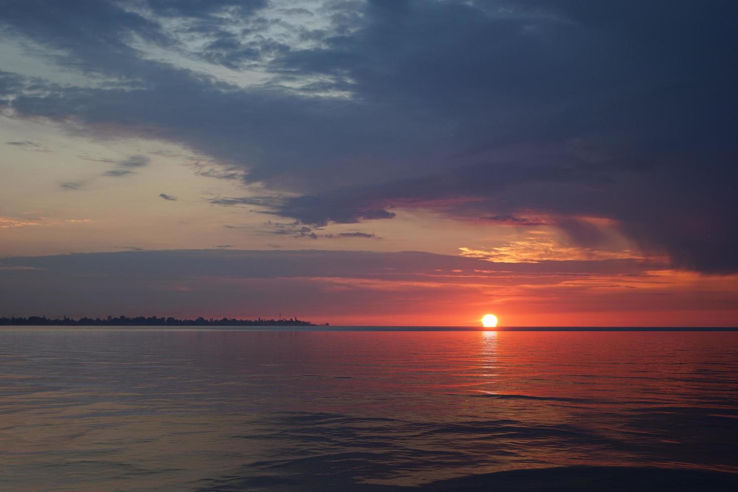 Amazing sunset on the ocean. photo