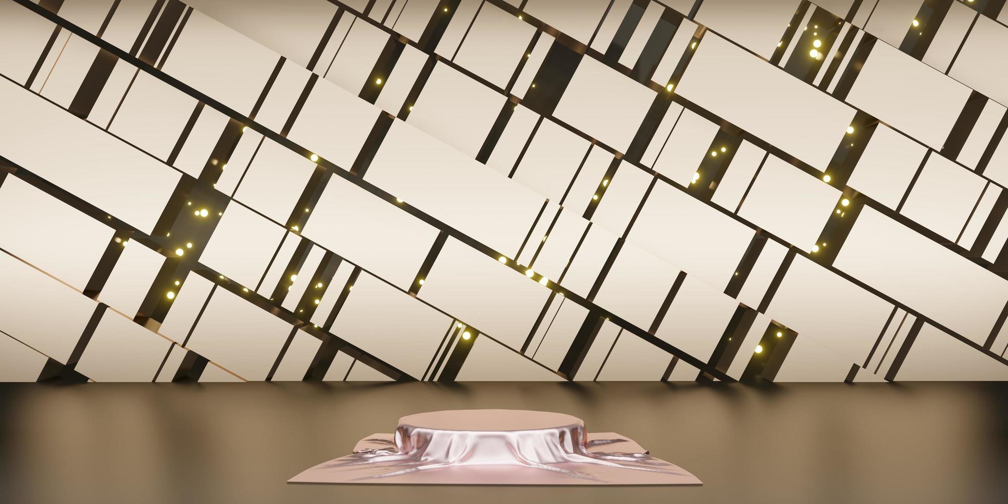 shiny satin Elegantly placed on a podium or empty podium shelf luxury photo
