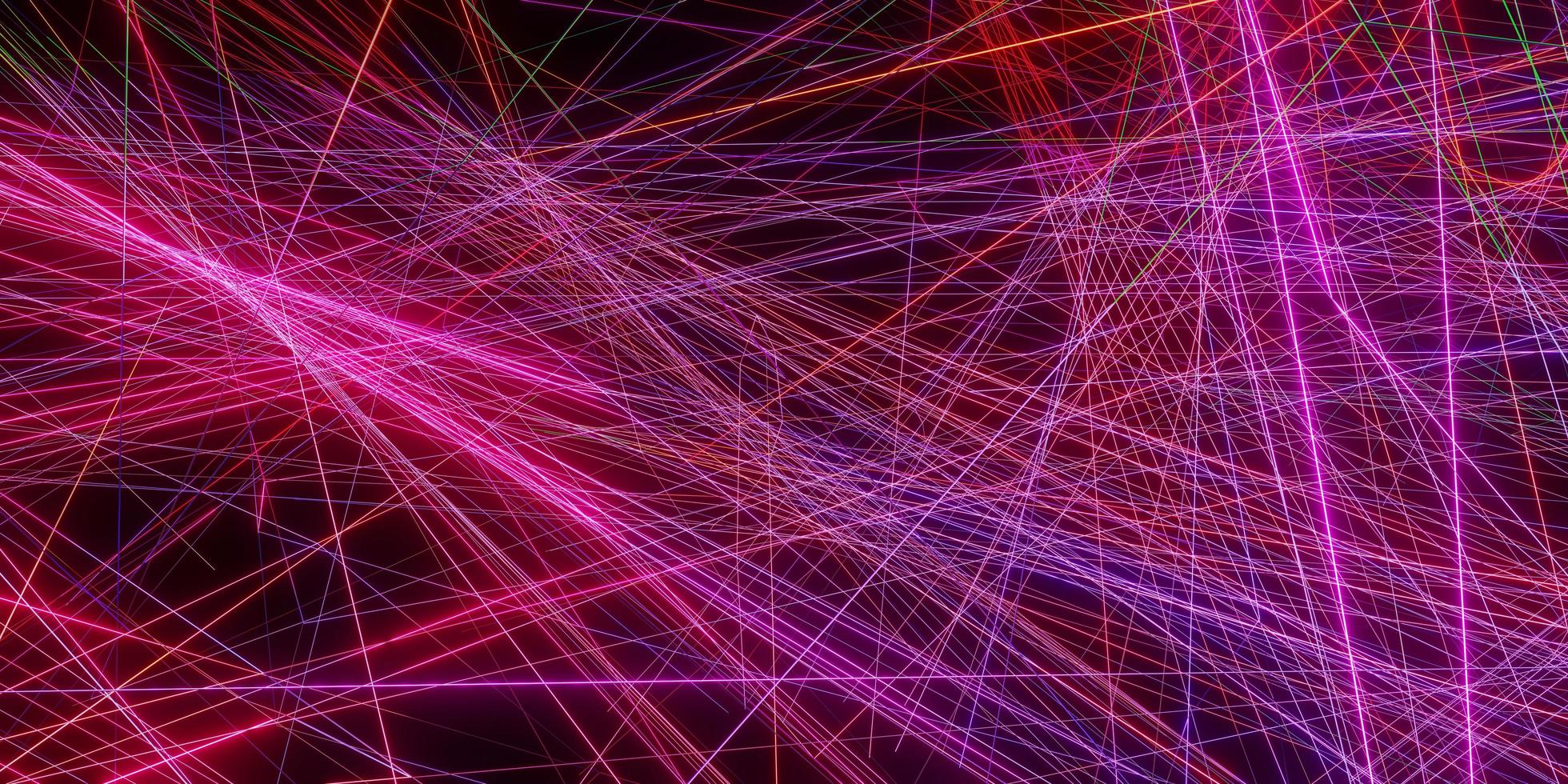 laser beam effect on a black background 3D illustration photo