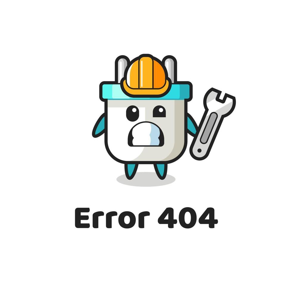 error 404 with the cute electric plug mascot vector