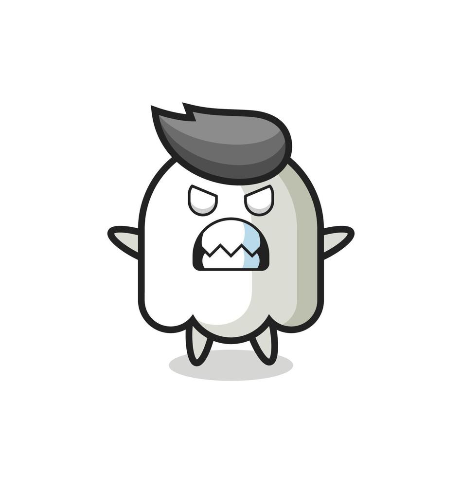 wrathful expression of the ghost mascot character vector