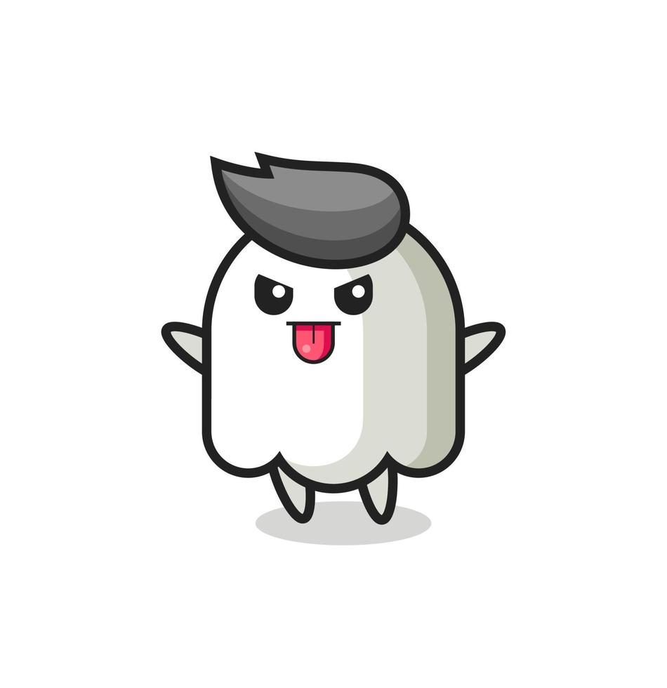 naughty ghost character in mocking pose vector