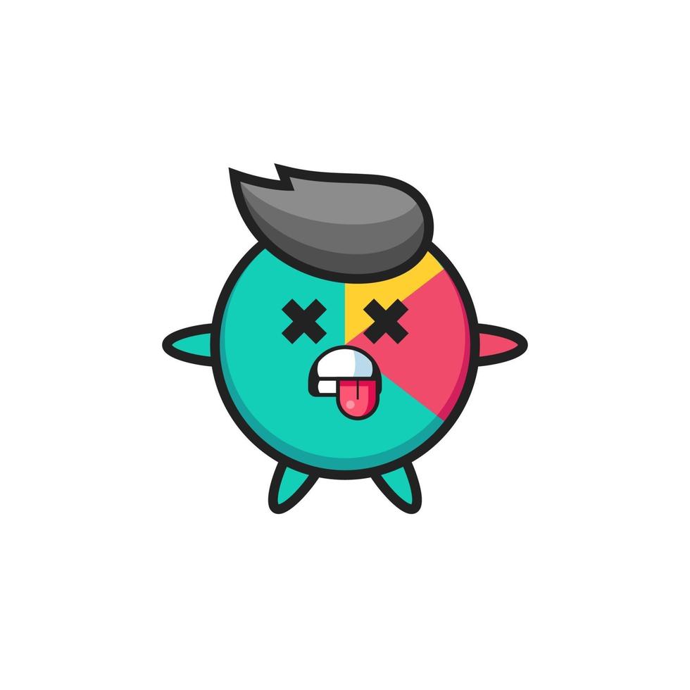 character of the cute chart with dead pose vector