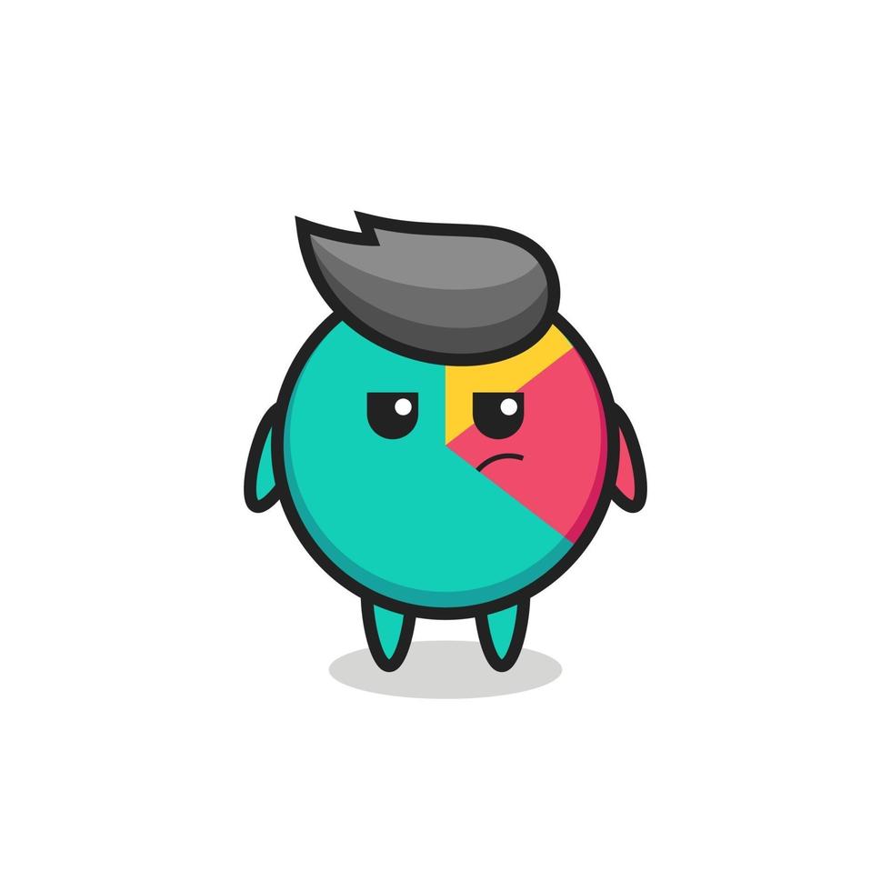 cute chart character with suspicious expression vector