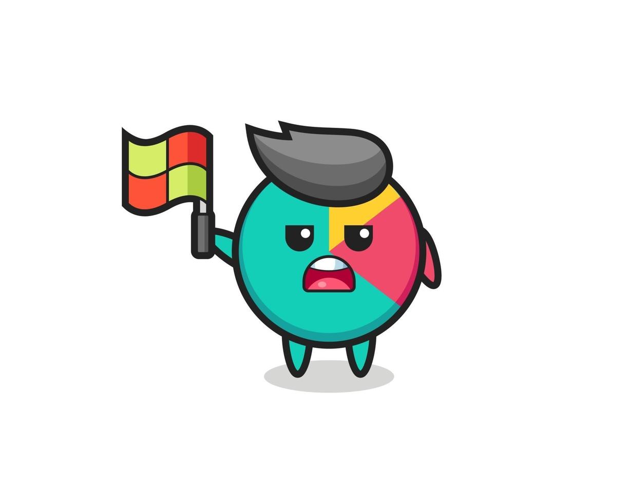 chart character as line judge putting the flag up vector