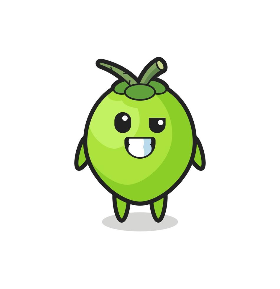 cute coconut mascot with an optimistic face vector