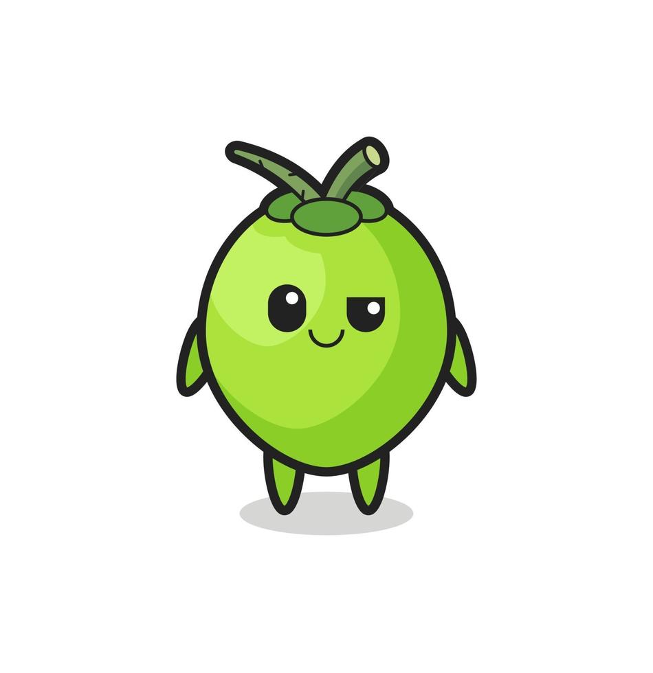 coconut cartoon with an arrogant expression vector