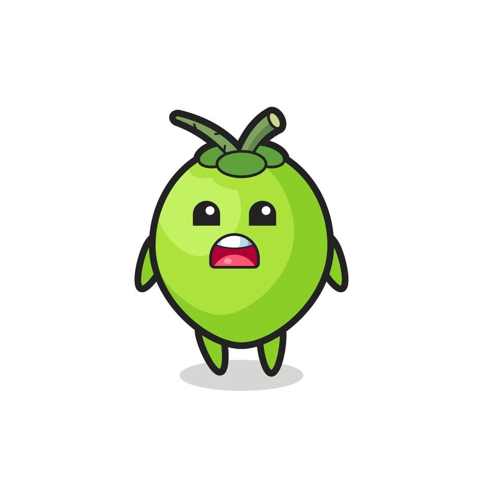 coconut illustration with apologizing expression, saying I am sorry vector