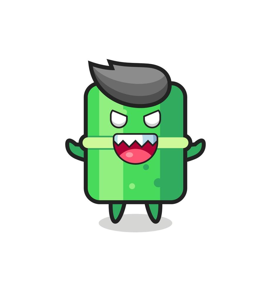 illustration of evil bamboo mascot character vector