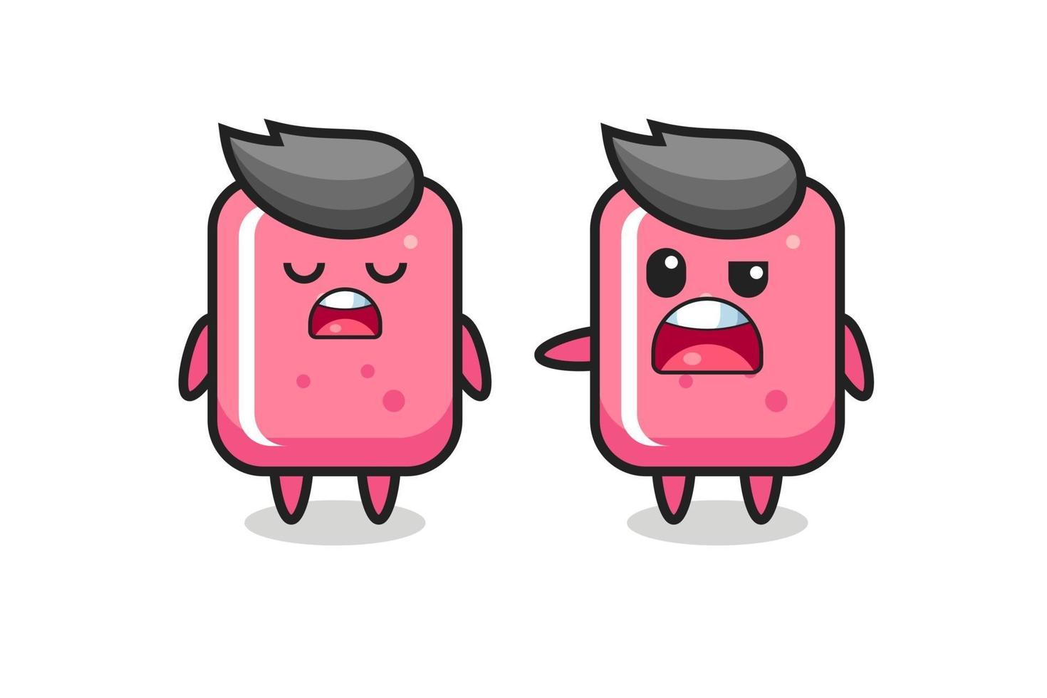 illustration of the argue between two cute bubble gum characters vector
