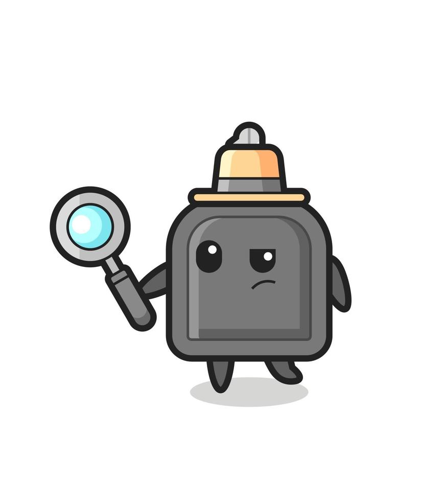 car key detective character is analyzing a case vector