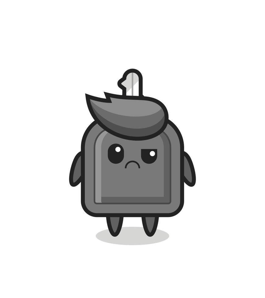 the mascot of the car key with sceptical face vector