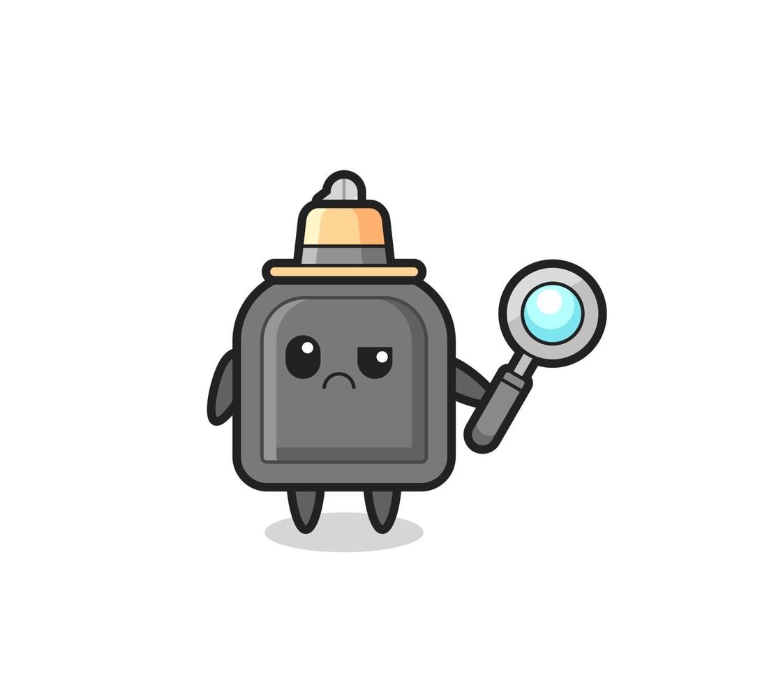 the mascot of cute car key as a detective vector