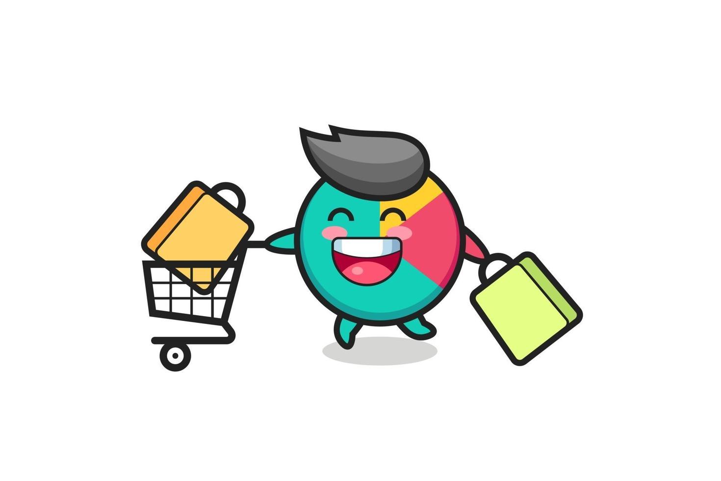 black Friday illustration with cute chart mascot vector