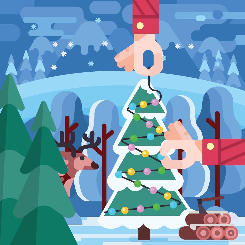 decorar el concepto de árbol de navidad vector