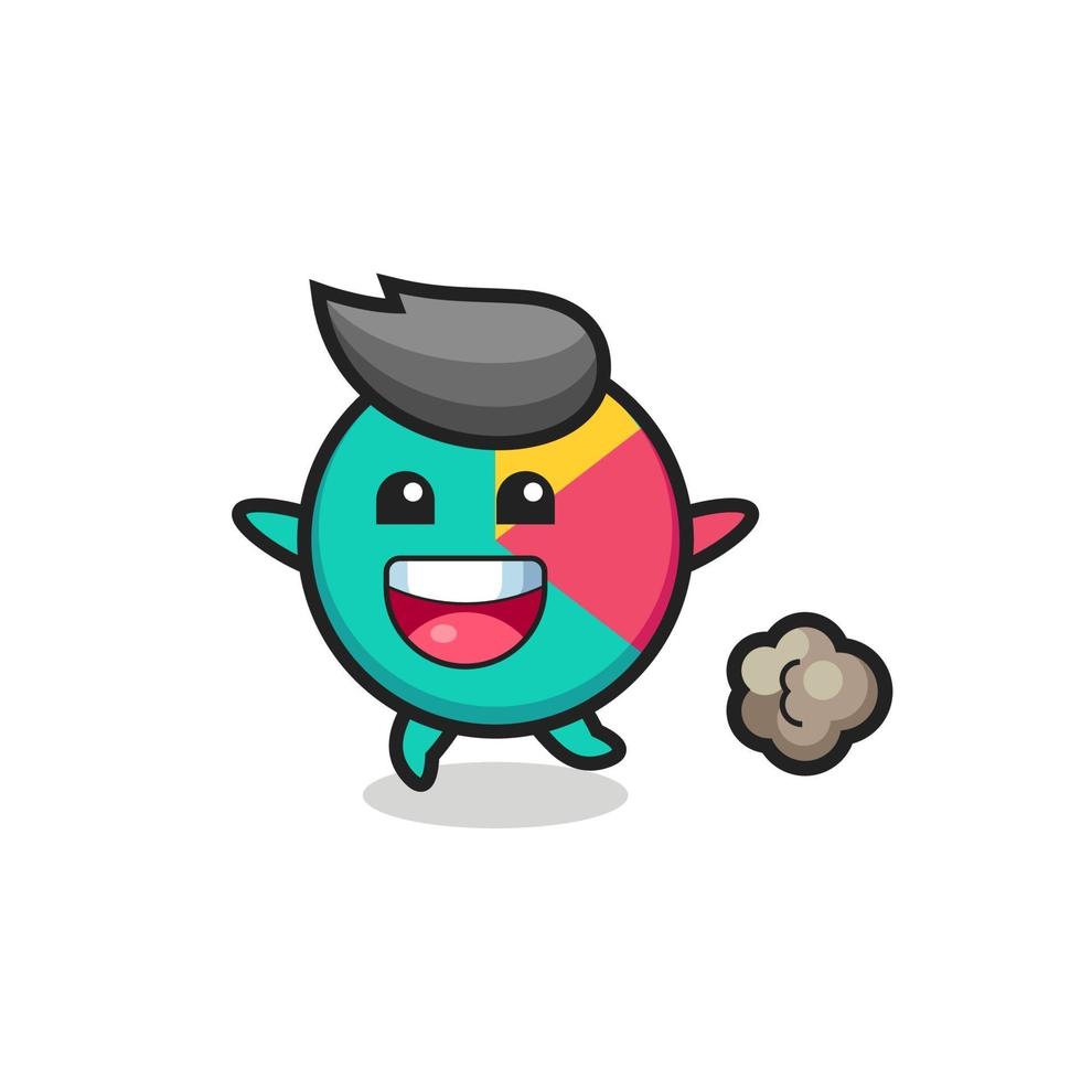 the happy chart cartoon with running pose vector