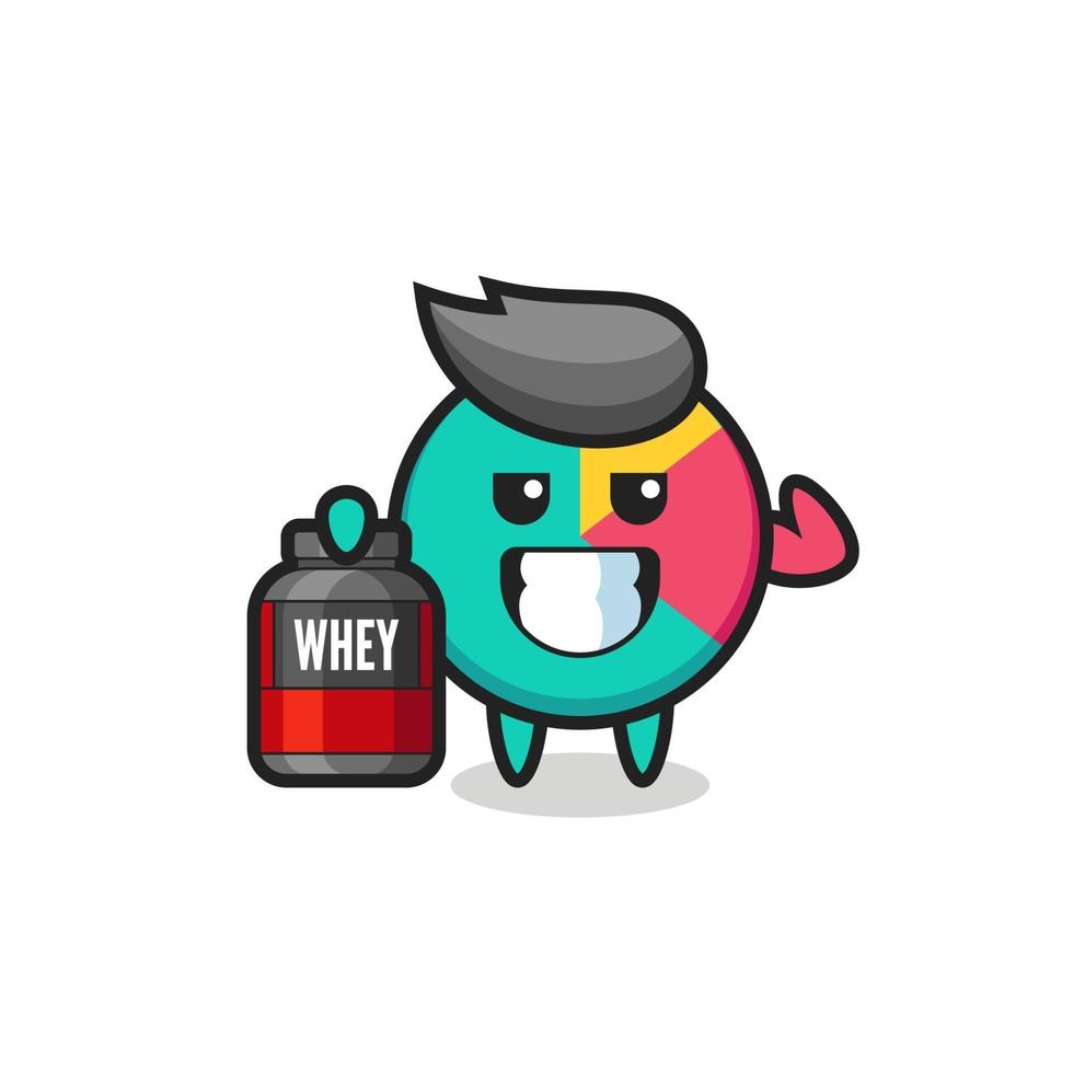 the muscular chart character is holding a protein supplement vector