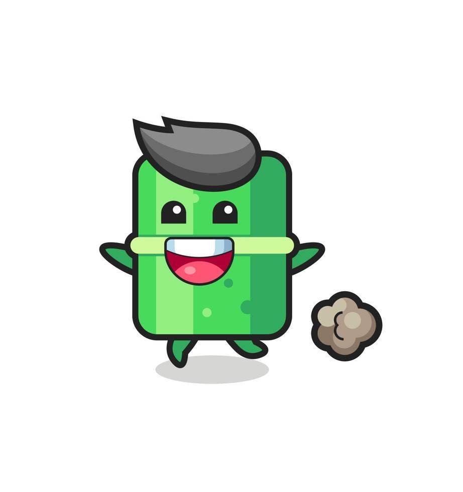 the happy bamboo cartoon with running pose vector