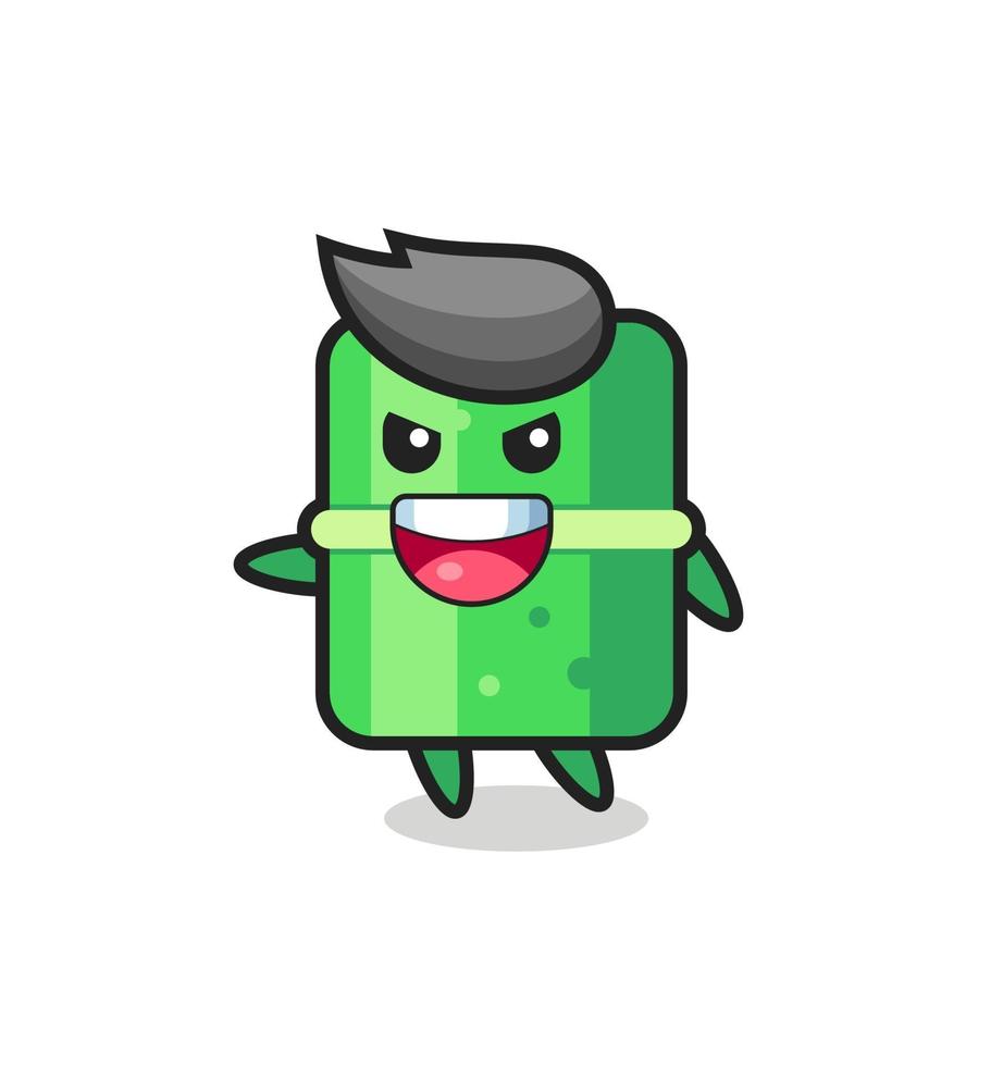 bamboo cartoon with very excited pose vector