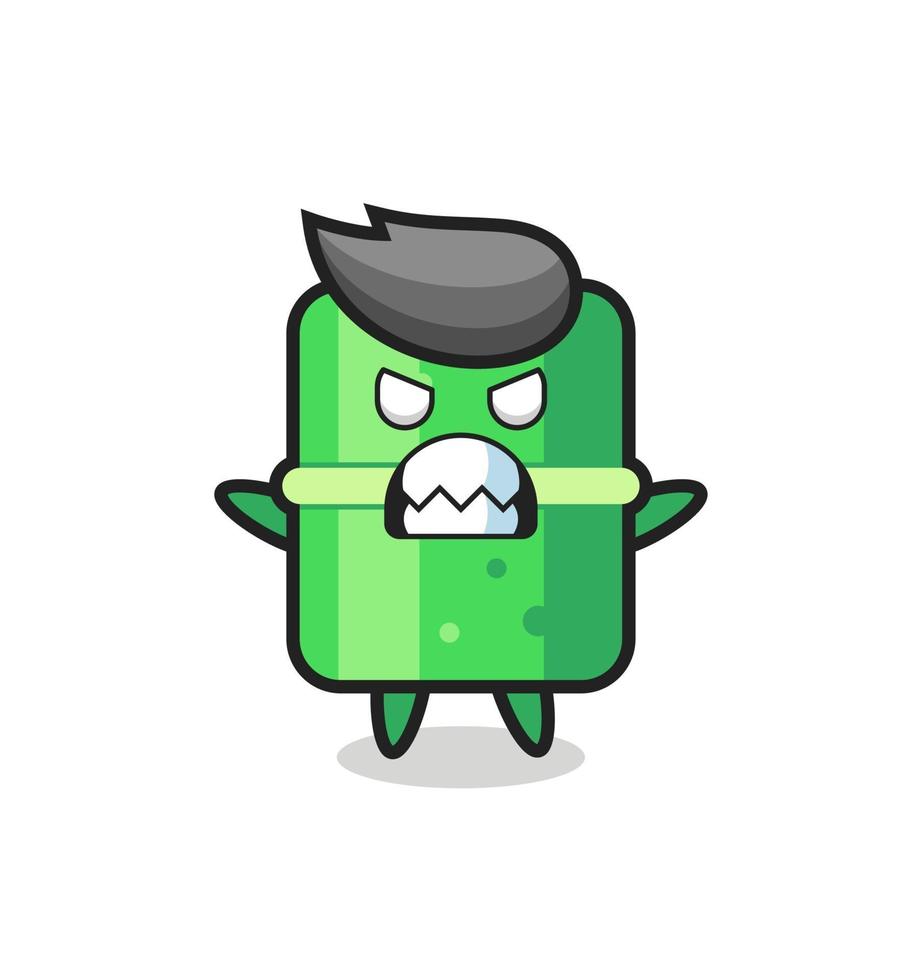wrathful expression of the bamboo mascot character vector