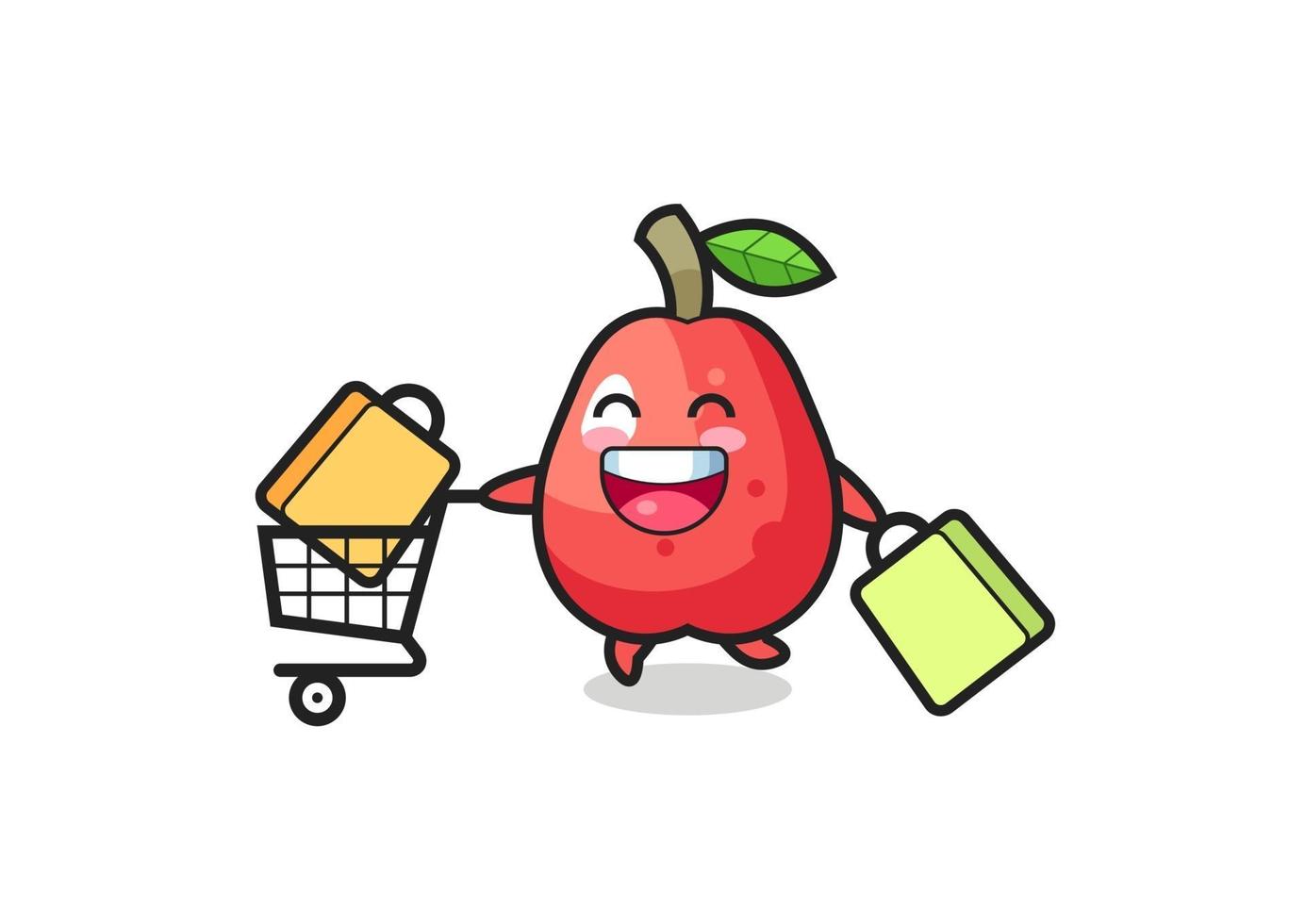 black Friday illustration with cute water apple mascot vector