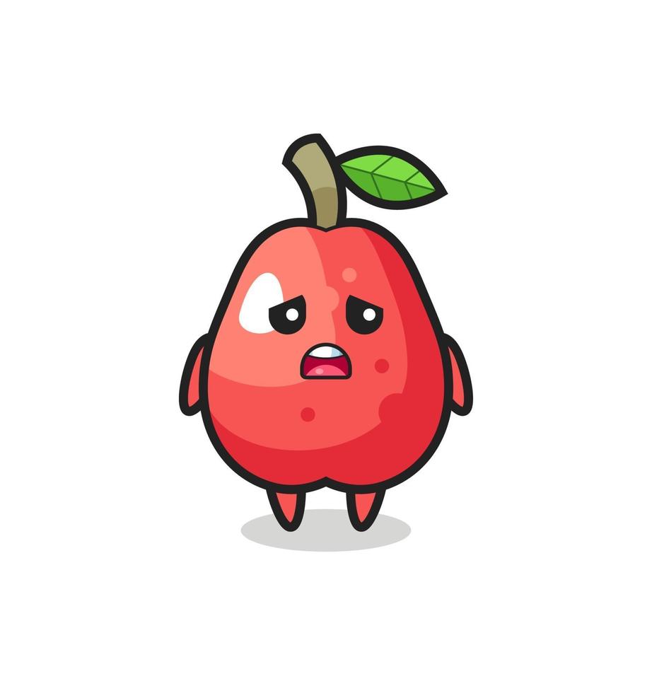 disappointed expression of the water apple cartoon vector