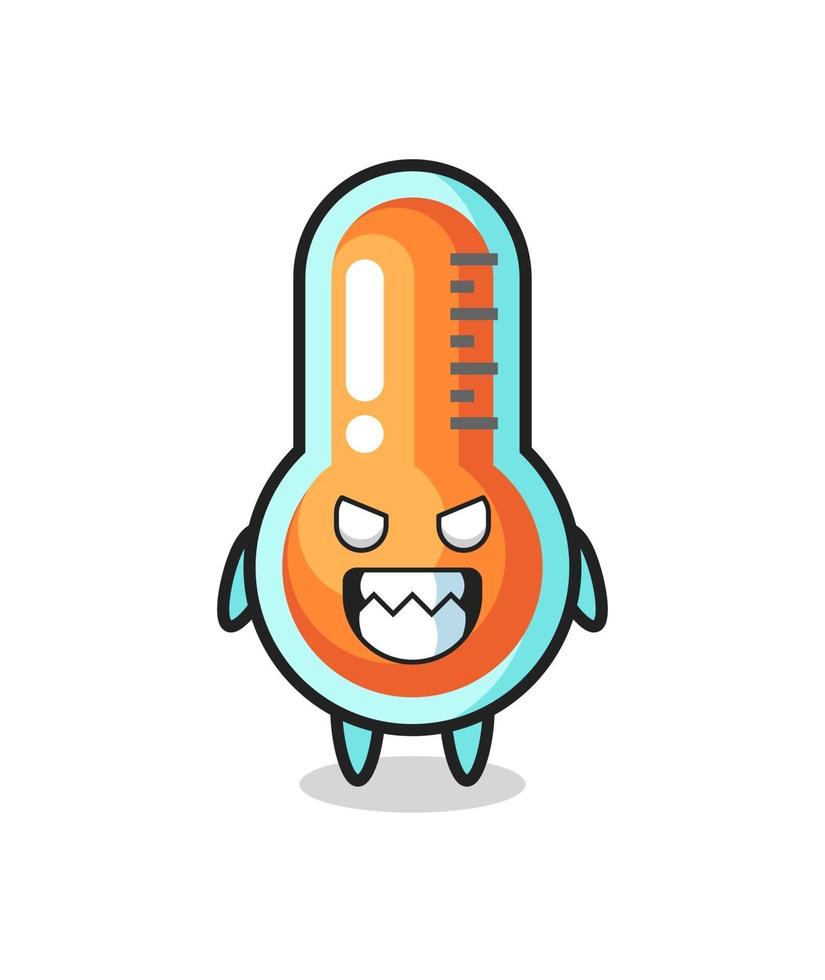 evil expression of the thermometer cute mascot character vector