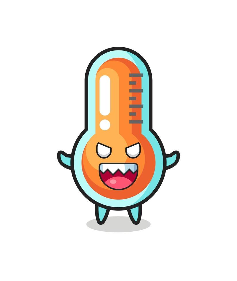 illustration of evil thermometer mascot character vector