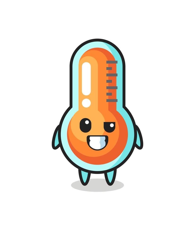 linda mascota termómetro con cara optimista vector