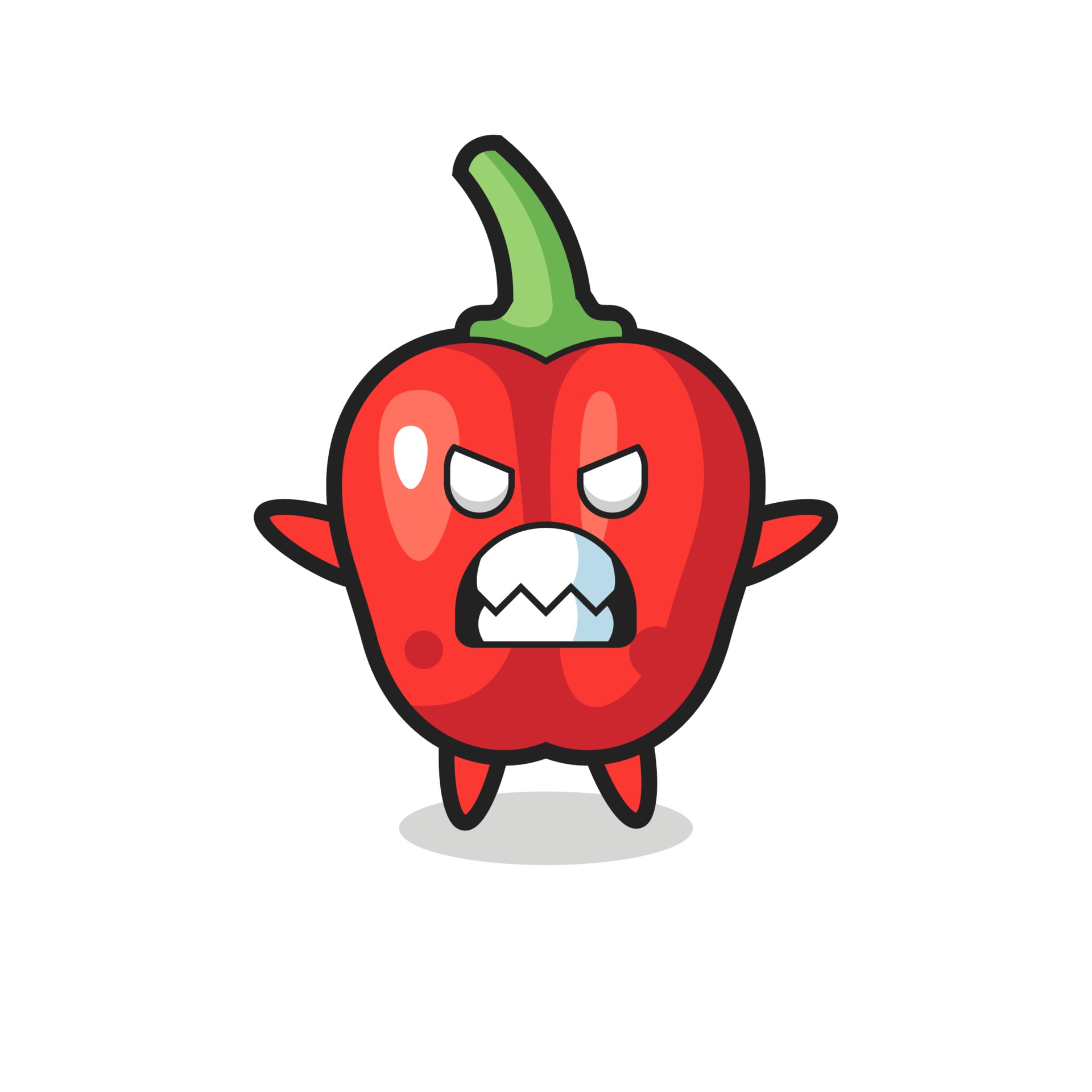 wrathful expression of the red bell pepper mascot character 3439269