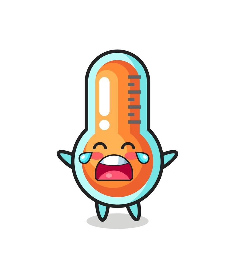 the illustration of crying thermometer cute baby vector