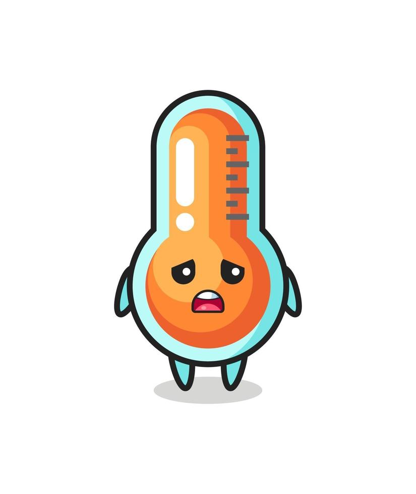 disappointed expression of the thermometer cartoon vector