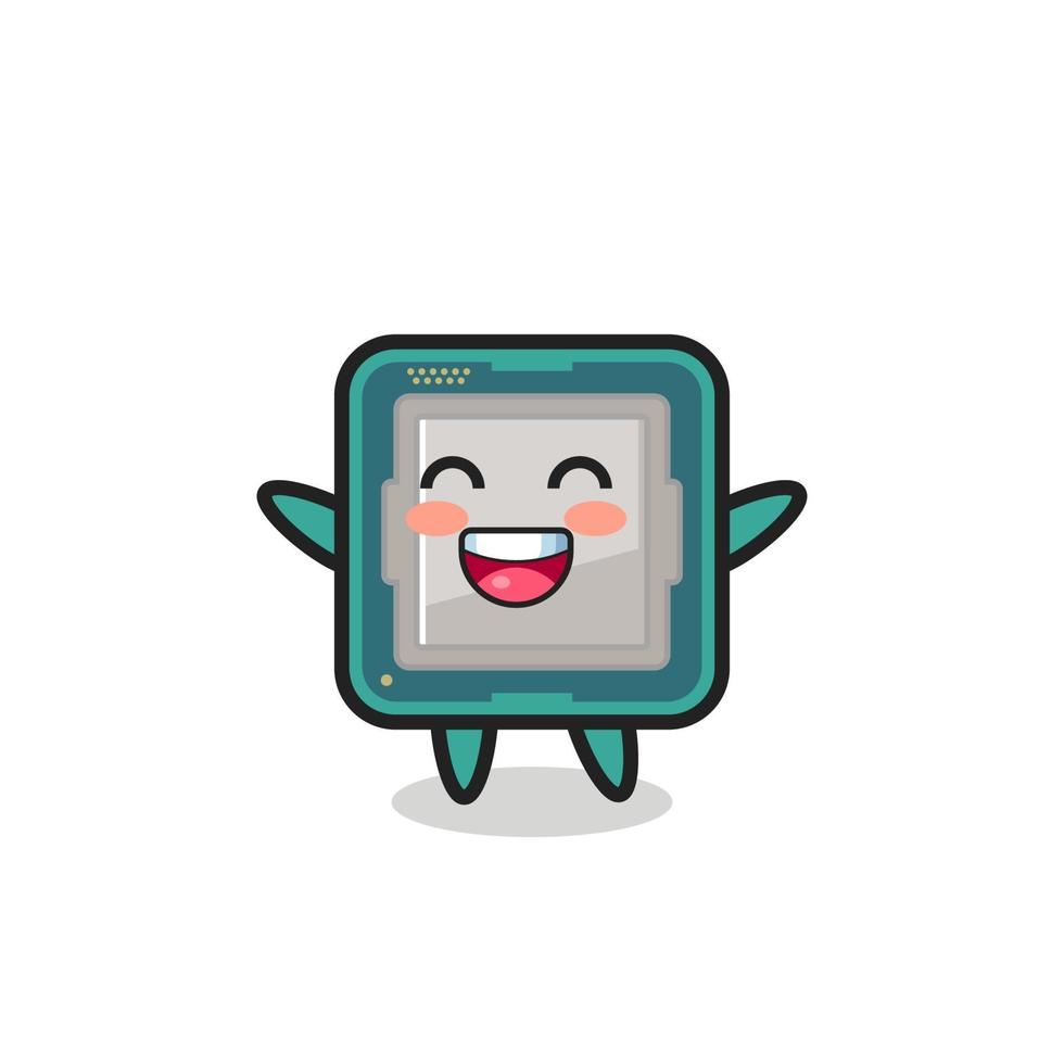 happy baby processor cartoon character vector