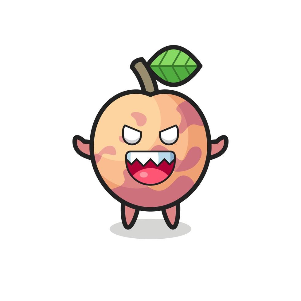 illustration of evil pluot fruit mascot character vector