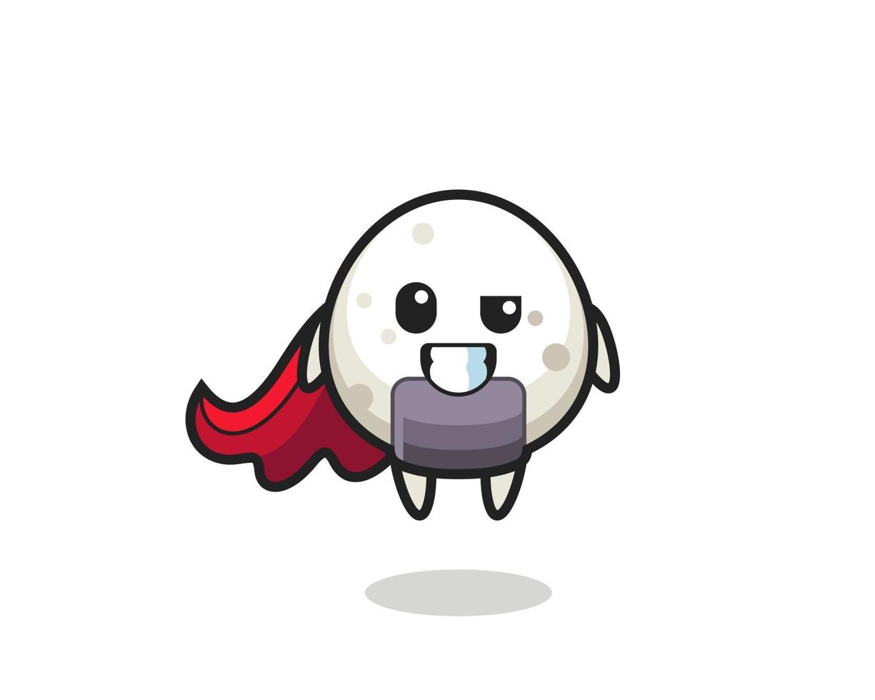 el lindo personaje onigiri como un superhéroe volador vector