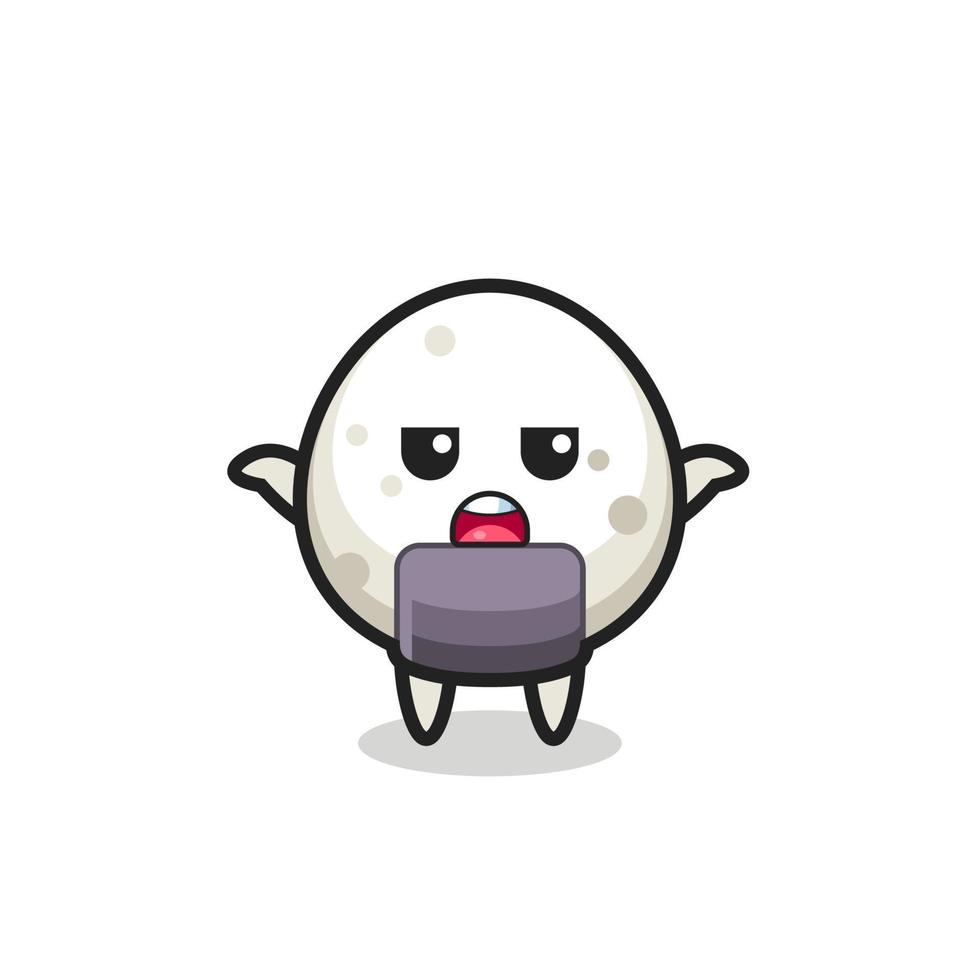 onigiri mascot character saying I do not know vector