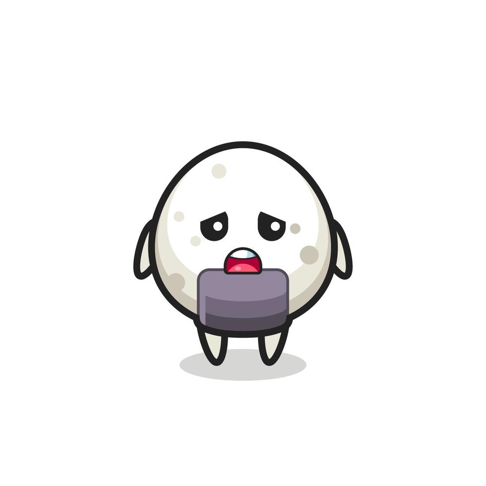 disappointed expression of the onigiri cartoon vector