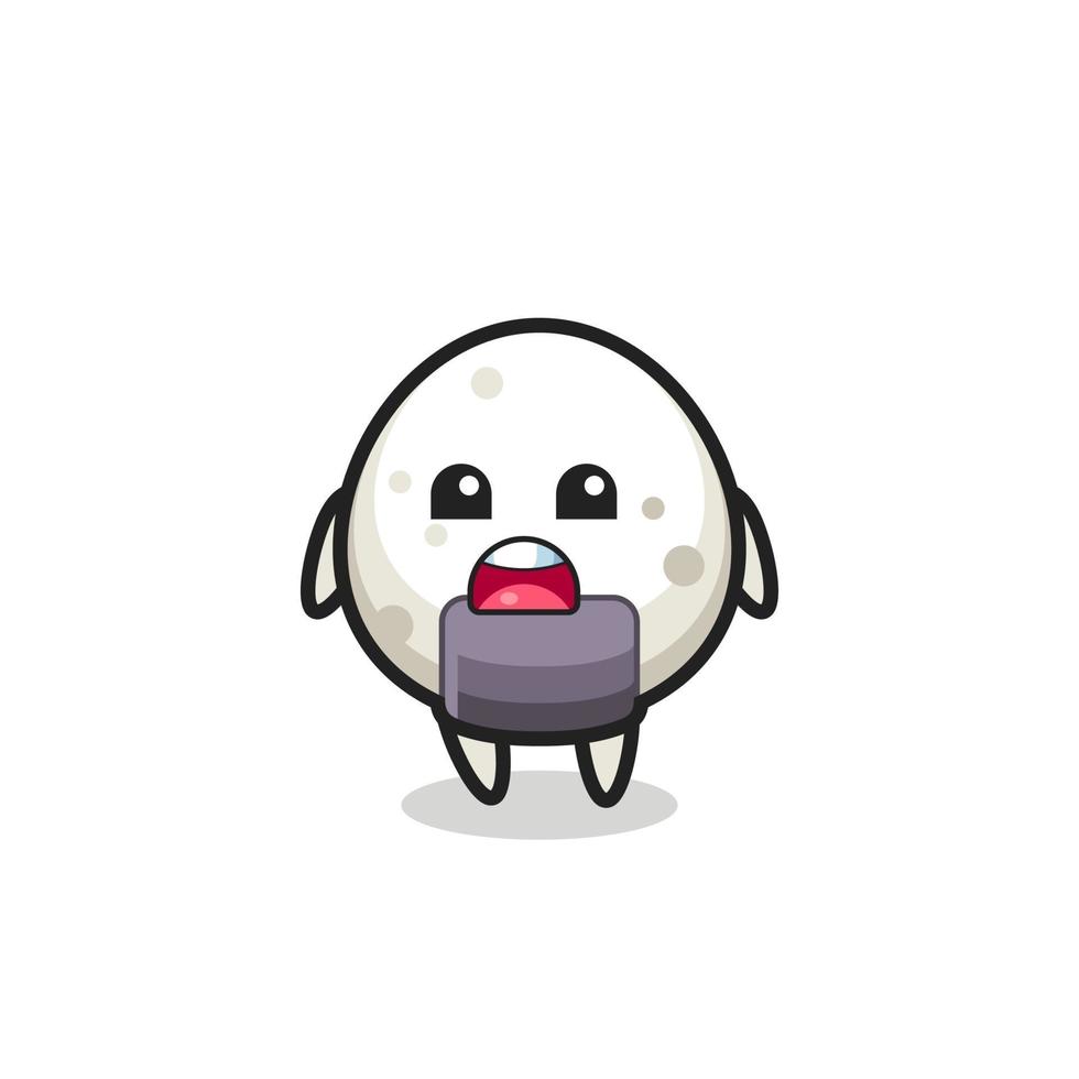 onigiri illustration with apologizing expression, saying I am sorry vector