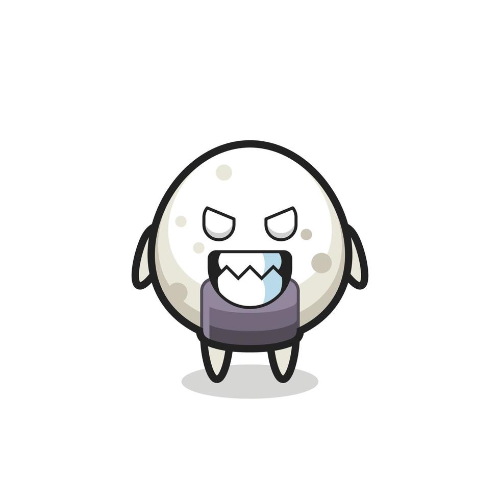 evil expression of the onigiri cute mascot character vector