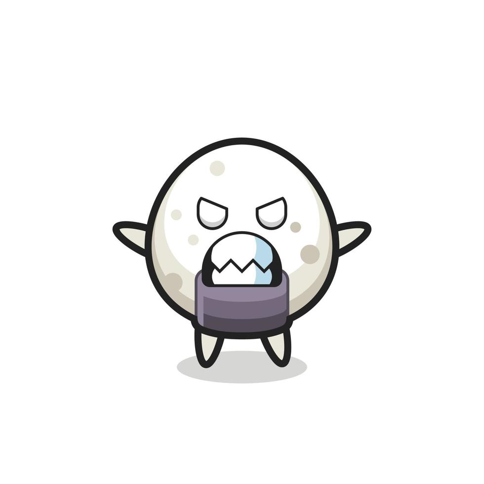 wrathful expression of the onigiri mascot character vector