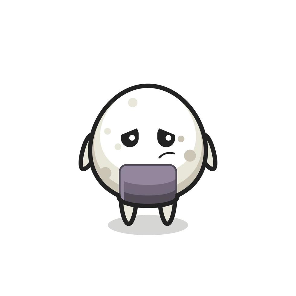 the lazy gesture of onigiri cartoon character vector
