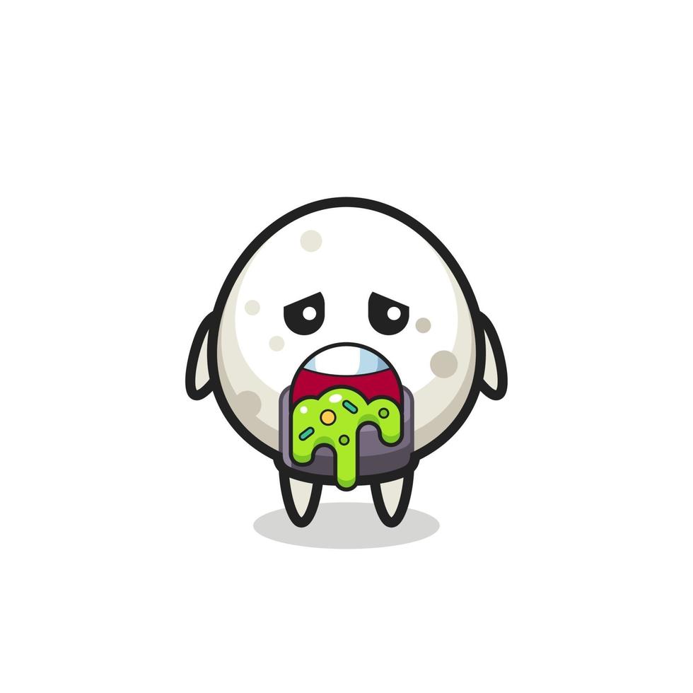 the cute onigiri character with puke vector